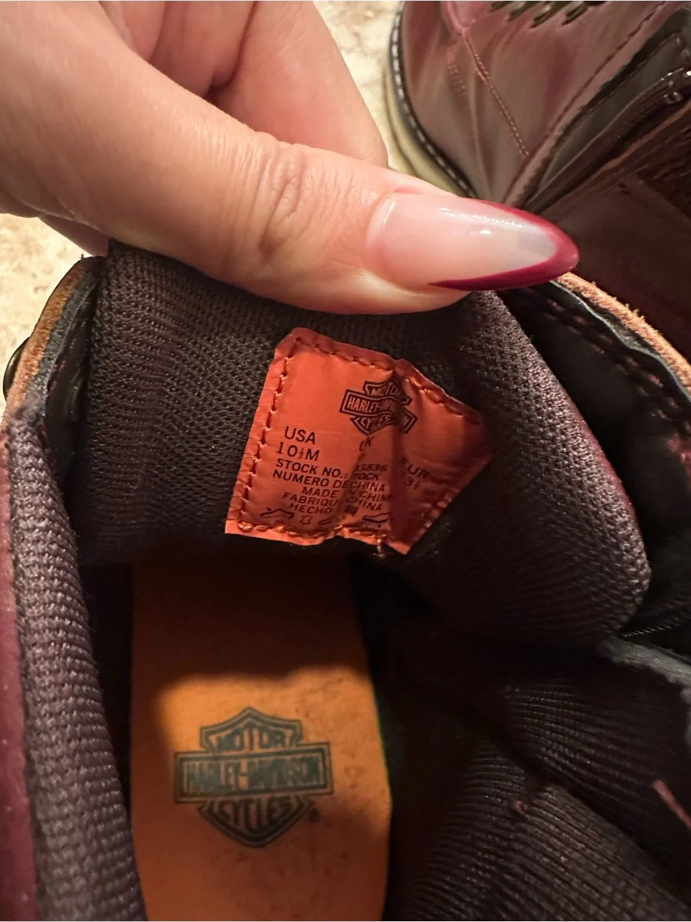 Harley-Davidson maroon leather
